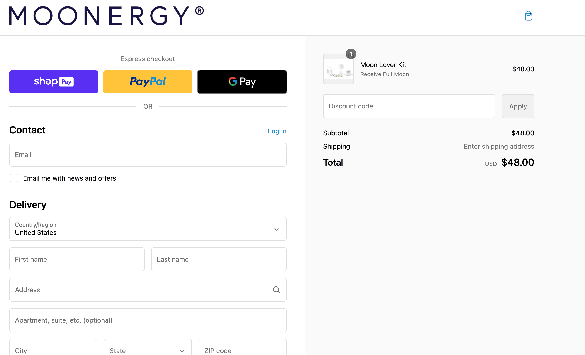 How to apply Moonergy coupon code